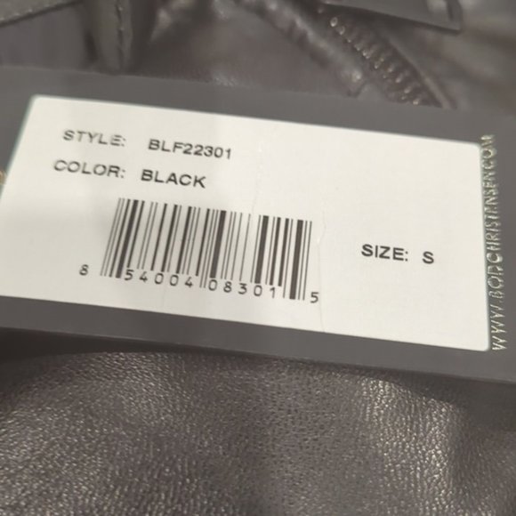 NWT Body & Christensen Black Super Soft Leather Puffer jacket - Picture 9 of 11